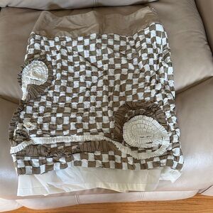 Etcetera Brown and White Checkered Mini Skirt